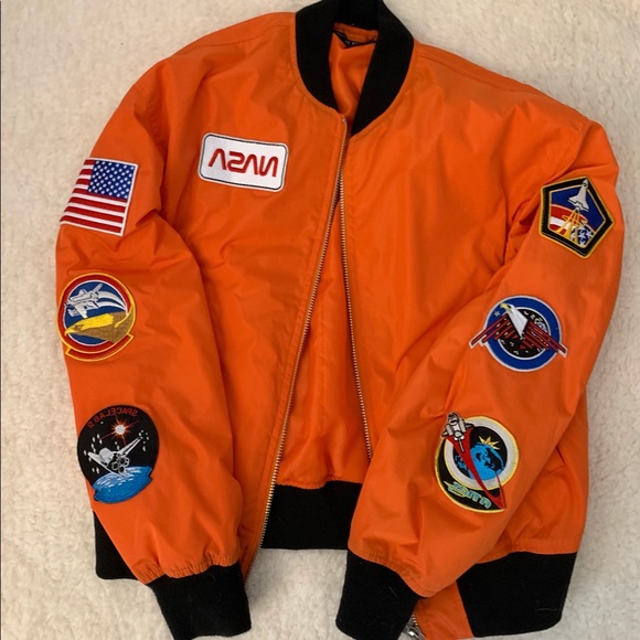 nasa bomber jacket orange